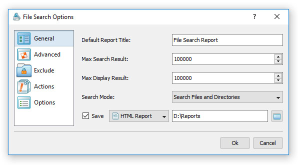 VX Search File Search Options